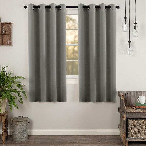 1Panel Blackout Short Curtains for Living Room Bedroom Curtains for Kitchen Solid Curtains for the Room Window Treatments Drapes