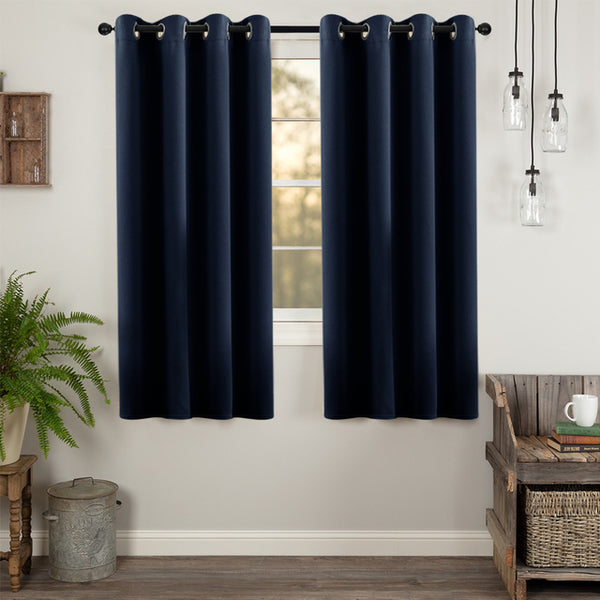 1Panel Blackout Short Curtains for Living Room Bedroom Curtains for Kitchen Solid Curtains for the Room Window Treatments Drapes