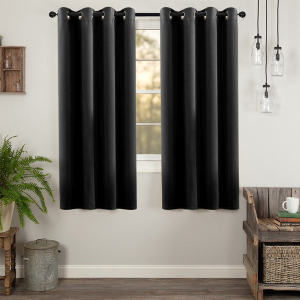 1Panel Blackout Short Curtains for Living Room Bedroom Curtains for Kitchen Solid Curtains for the Room Window Treatments Drapes