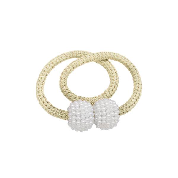 2 PCs magnetic hold clamps for curtains, string beads for modern window decoration.