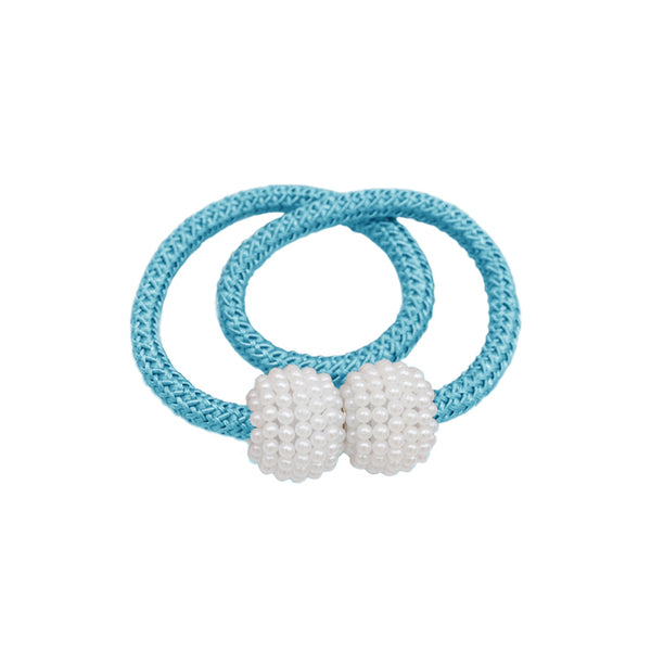 2 PCs magnetic hold clamps for curtains, string beads for modern window decoration.