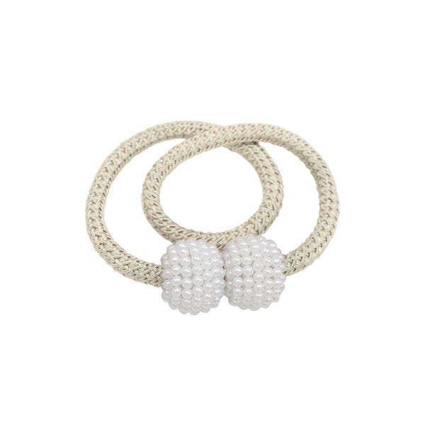 2 PCs magnetic hold clamps for curtains, string beads for modern window decoration.
