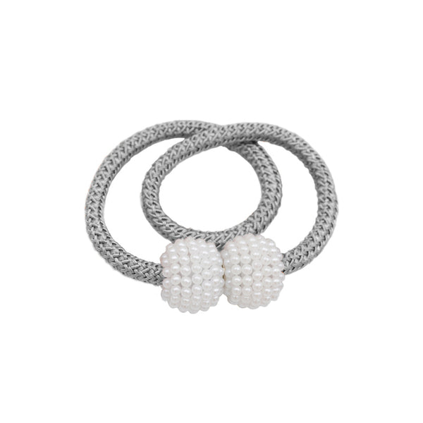 2 PCs magnetic hold clamps for curtains, string beads for modern window decoration.
