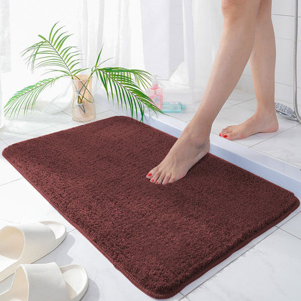 Bathroom Super Thick Fluff Fiber Bath Mat Shower Room Rugs Mats Chenille Bathroom Floor Mat Toilet Absorbent Entrance Door Mat
