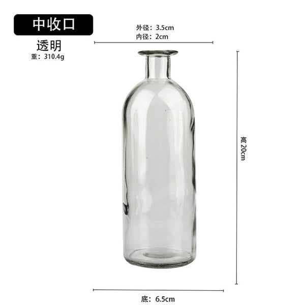 Glass Vase Living Room Dried Flowers Nordic Ins Style Glass Transparent Dill Home Decoration Accessories Flower Vases For Homes