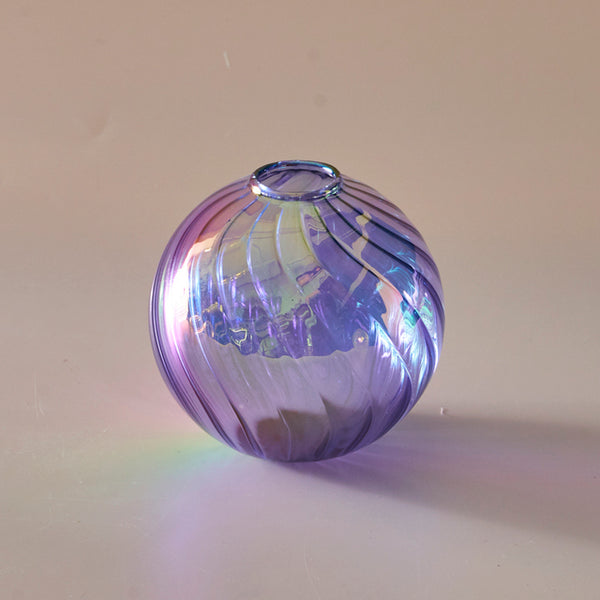 Iridescent Ball Vases Decoration Home Living Room Flower Pot for Interior Glass Vase Tabletop Plants Home Decor Home Vase