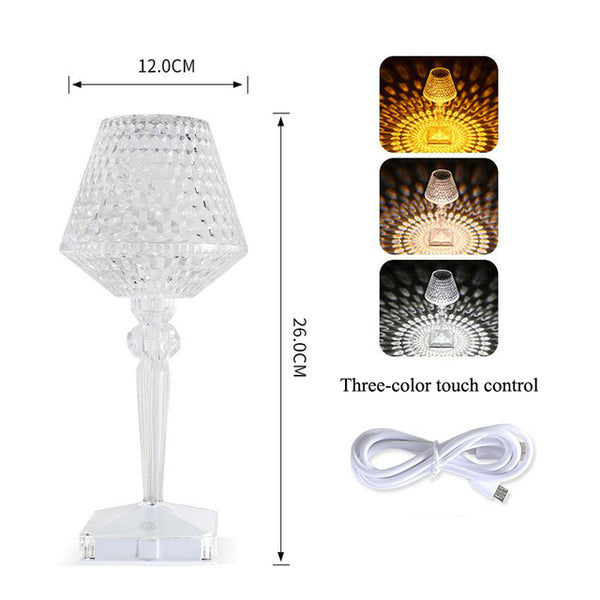 LED Diamond Night Light Table Lamps Touch Led Desk Lamp For Bedroom Bar Restaurant Decor LED Crystal Gift Night Lamp