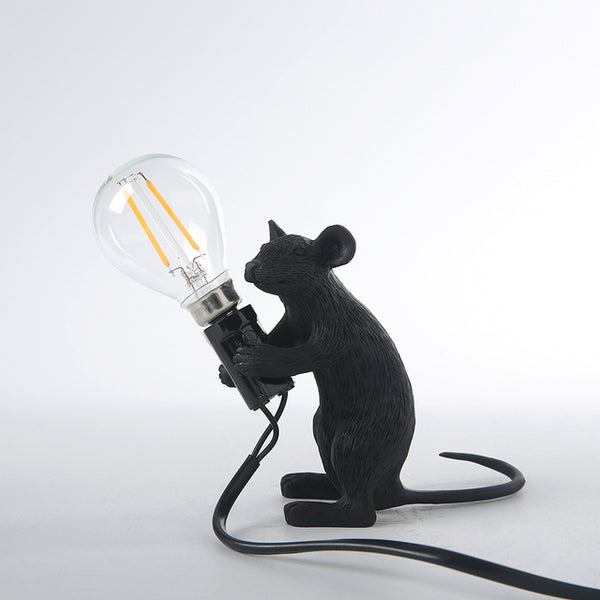 Modern Resin Animal Rat Night Lights Nordic Small Mini Mouse Cute LED Table Lamps Home Decor Desk Lamp Bedside Lighting Fixtures