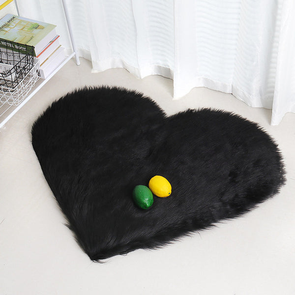 Shaggy Carpet Artificial Sheepskin Hairy Mat Wool Faux Fluffy Mats Love Heart Rugs NO Lint Carpet For Living Room 30x30/40x50cm