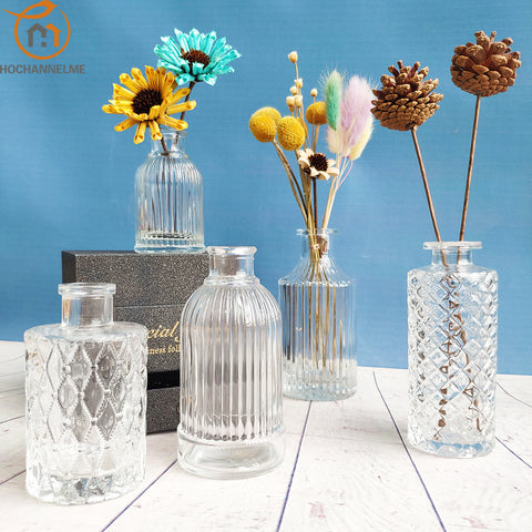Simple Transparent Glass Small Vase Nordic Decoration Living Room Flower Home Vases For Flowers Aromatherapy Bottle